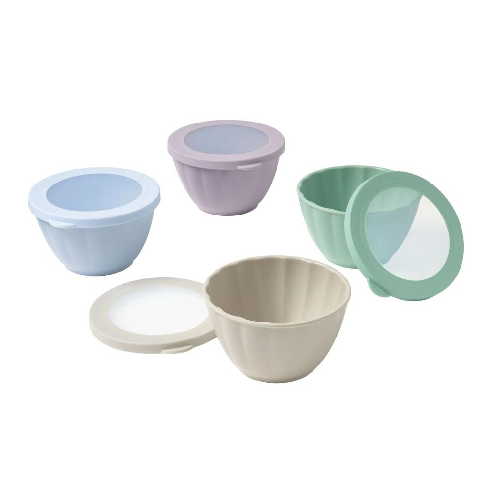 Pioneer Woman Melamine Prep Bowl 8 pc Set Blue Purple Beige Green